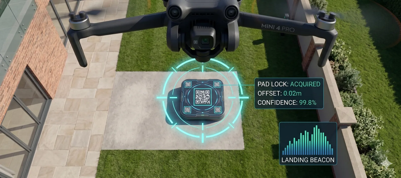 Optical targeting interface locking onto a drone docking marker