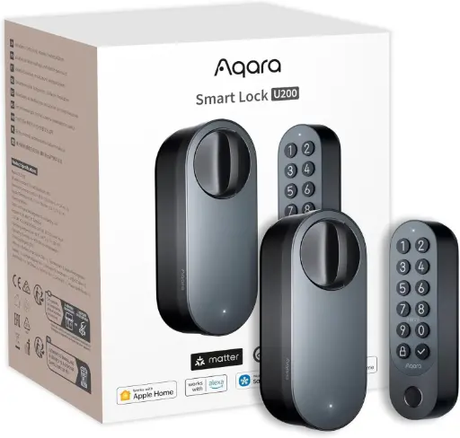 [ACC.SKILLOS.EL-D02E.MTR/THR/Bk] Aqara Smart Lock U200 Matter over Thread